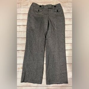 Ann Taylor Curvy fit just below the waist gray black white size 10 Hem Out